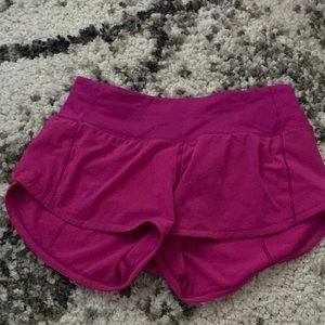 Raspberry lululemen shorts